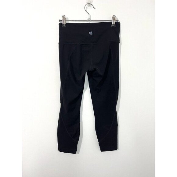 Athleta Black Cropped Leggings Midi Pants Size XS - Picture 3 of 5